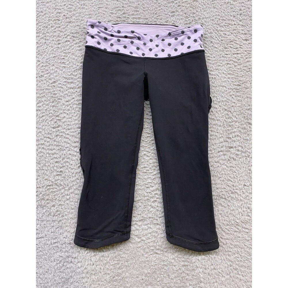 Lululemon Leggings Women’s Size 4 Black  Cropped Yoga Sweatpants Outdoor